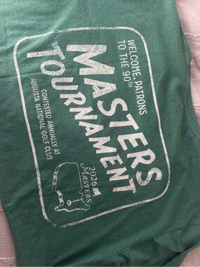 2026 Masters Tournament Graphic Tee - Green with White Print